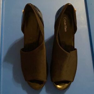 Hardly worn Calvin Klein open toed wedge heel